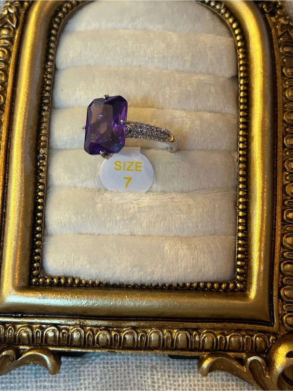 Bomb Party | Rhodium | Purple Topaz CZ | Ring Size 7